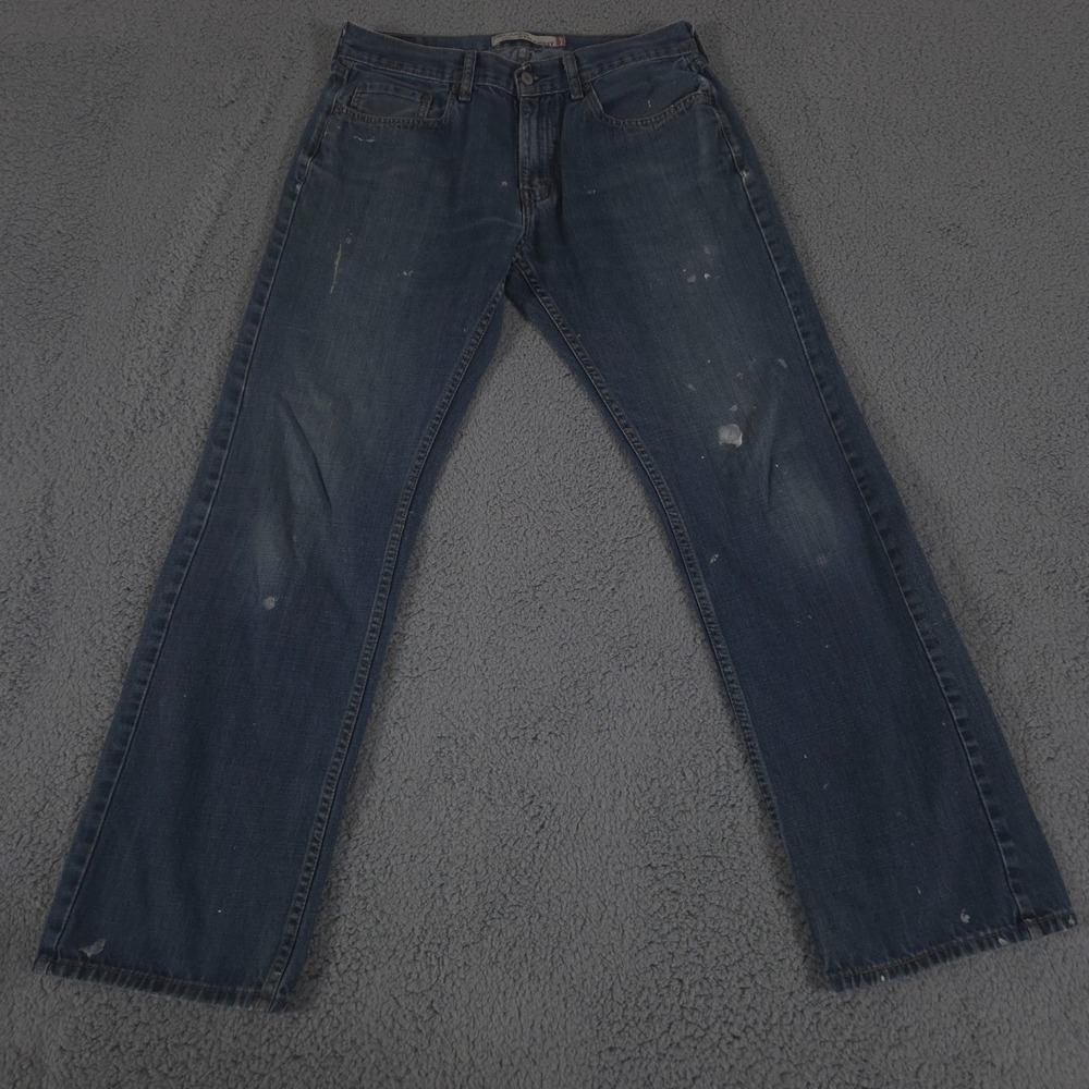 VINTAGE Levis Jeans Mens 33x34 Blue 559 Relaxed Fit Straight Paint Splatter Y2K